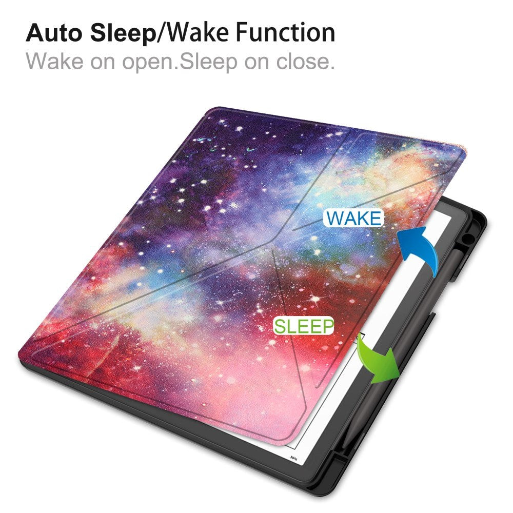 Amazon Kindle Scribe 11. generasjon (2022) Origami Leather Flip Cover m. Penneholder - Galaxy