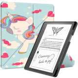 Amazon Kindle Scribe 11. generasjon (2022) Origami Leather Flip Cover m. Penneholder - Unicorn