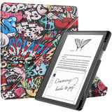 Amazon Kindle Scribe 11. generasjon (2022) Origami Leather Flip Cover m. Penneholder - Graffiti
