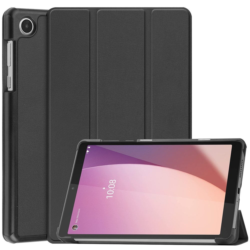 Lenovo Tab M8 (4. Gen.) - EIDERWOOD Tri-Fold Kunstlæder Flip Cover - Sort