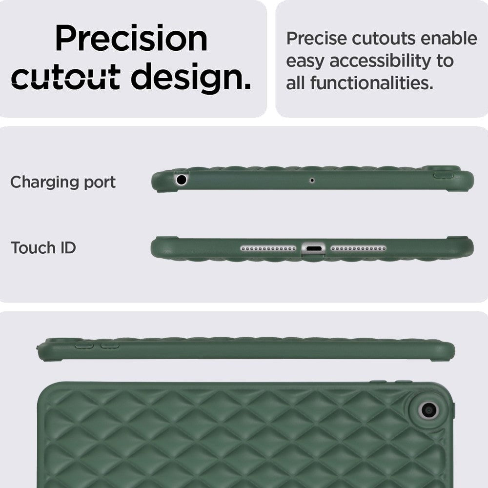 iPad 9.7 (2018-2017) / iPad Air 2 fleksibelt plastbakdeksel - Rhombe Design - Grønn