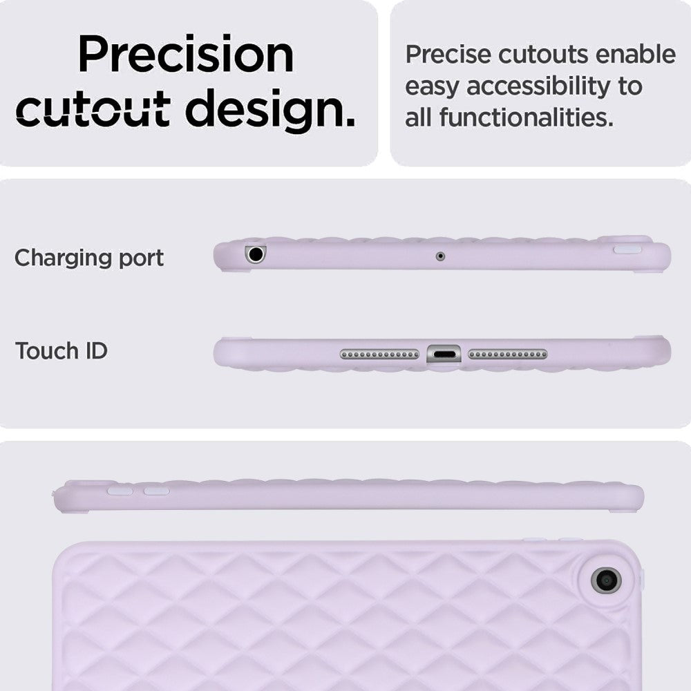 iPad 9.7 (2018-2017) / iPad Air 2 fleksibelt plastdeksel - Rhombe Design - Lilla