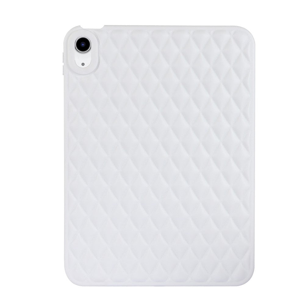 iPad 10.9" (2022) Fleksibelt Plastik Bagside Cover - Rhombe Design - Hvid