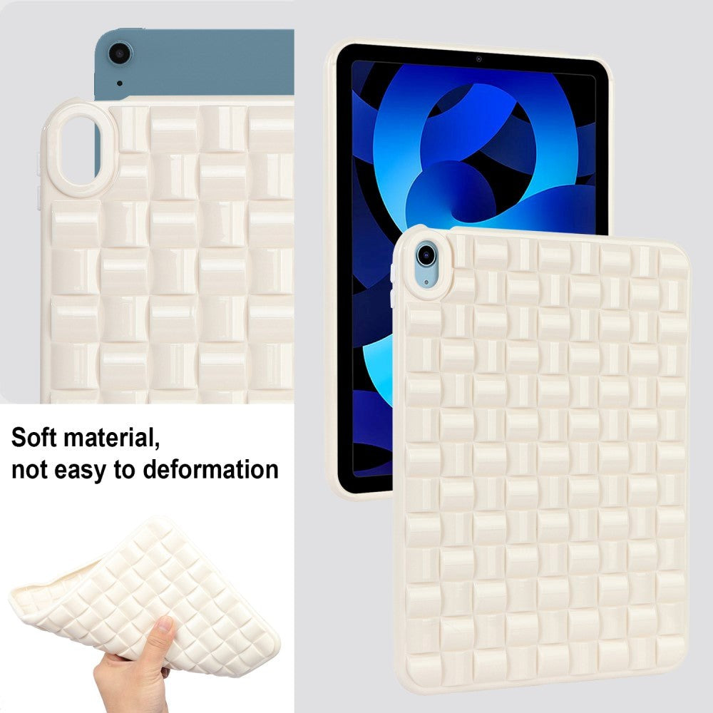 iPad Air (2022 / 2020) Fleksibelt plastdeksel - flettedesign - hvit