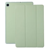 Samsung Galaxy Tab S6 Lite (2020-2024) Magnetisk Tri-Fold flip-deksel i skinn med. Blyantholder - Mørkegrønn