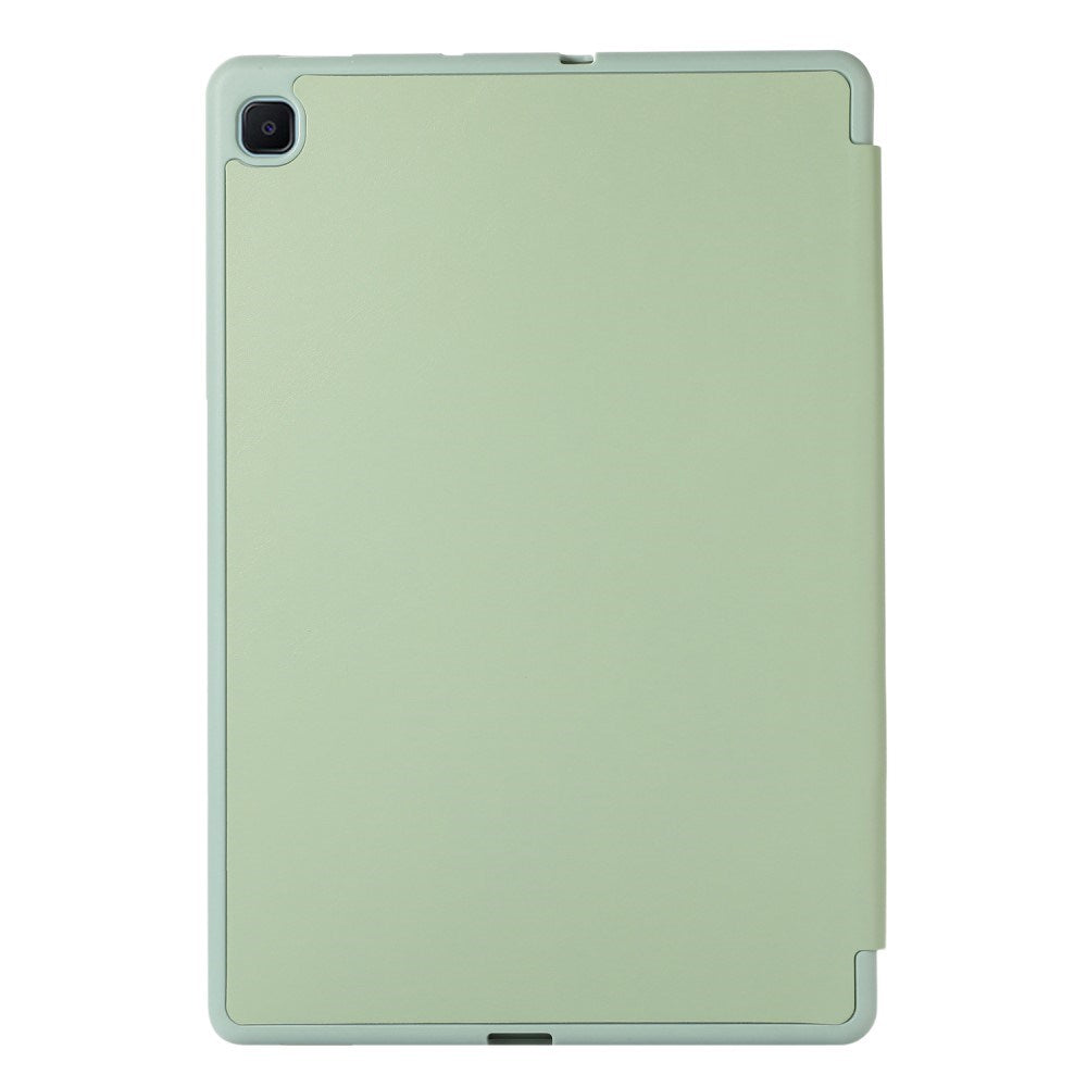 Samsung Galaxy Tab S6 Lite (2020-2024) Magnetisk Tri-Fold flip-deksel i skinn med. Blyantholder - Mørkegrønn