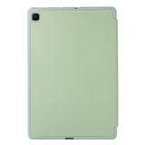 Samsung Galaxy Tab S6 Lite (2020-2024) Magnetisk Tri-Fold flip-deksel i skinn med. Blyantholder - Mørkegrønn