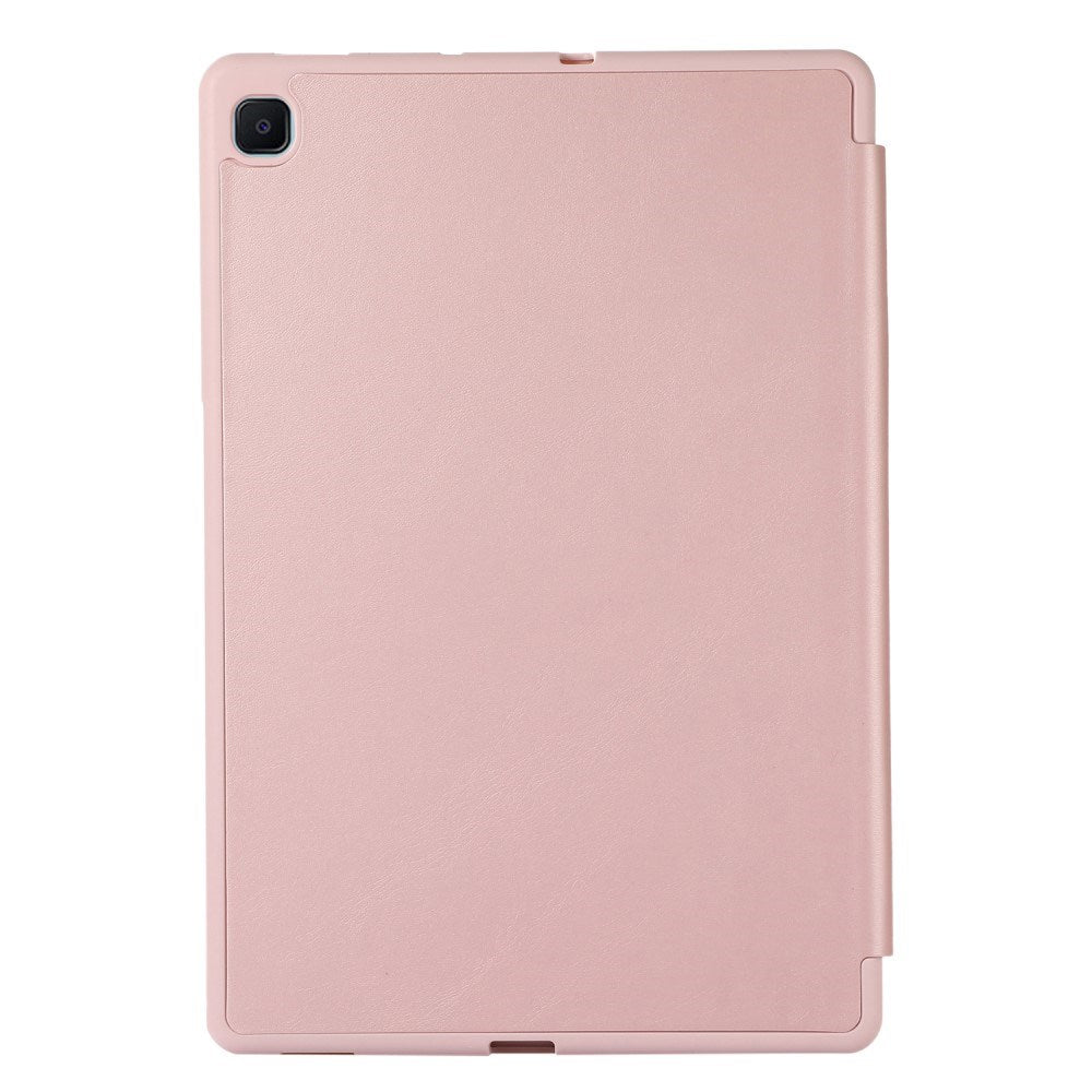 Samsung Galaxy Tab S6 Lite (2020-2024) Magnetisk Tri-Fold flip-deksel i skinn med. Blyantholder - Rose gull