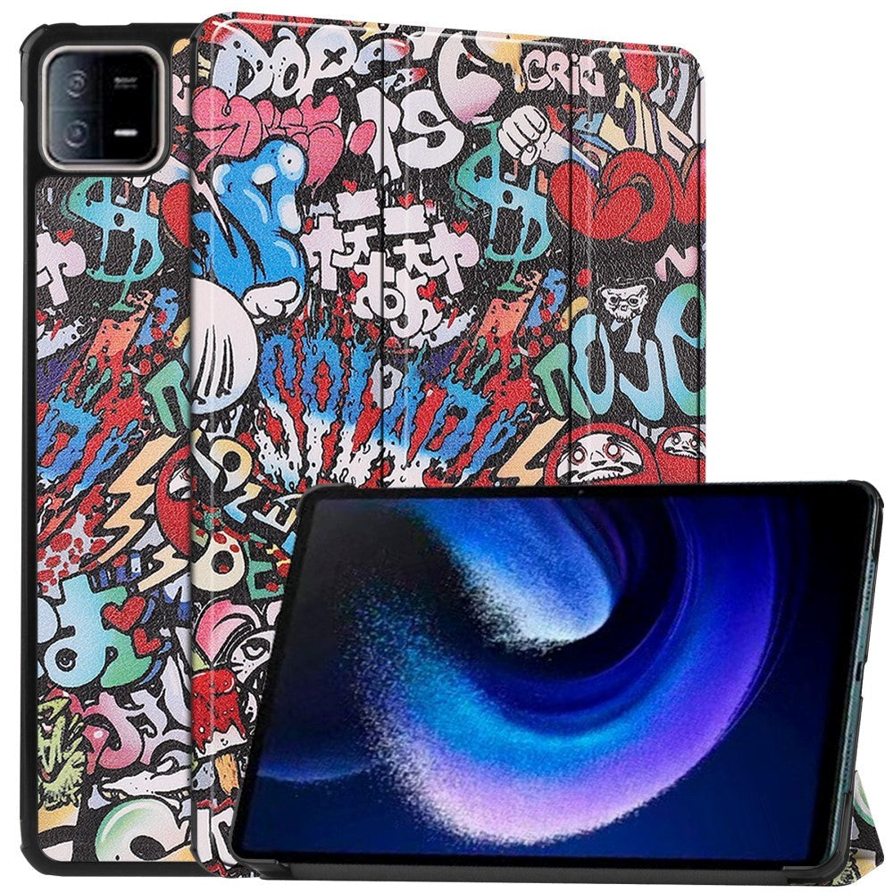Xiaomi Pad 6 skinndeksel m. Standfunksjon - Graffiti