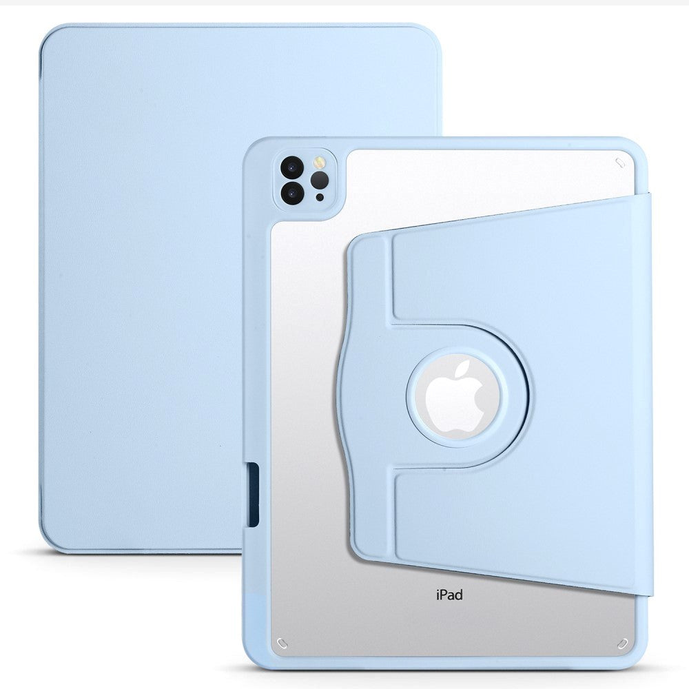 iPad Pro 12,9" (2022 / 2021 / 2020 / 2018) Hybrid Flip Cover Apple blyantholder - lyseblå / gjennomsiktig