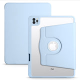 iPad Pro 12,9" (2022 / 2021 / 2020 / 2018) Hybrid Flip Cover Apple blyantholder - lyseblå / gjennomsiktig