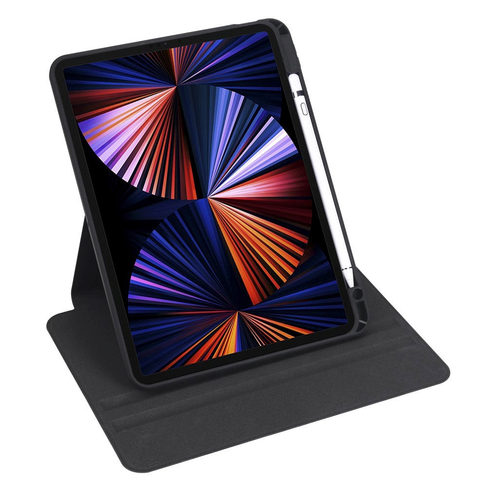iPad Pro 12,9" (2022 / 2021 / 2020 / 2018) Hybrid Flip Cover Apple blyantholder - svart / gjennomsiktig