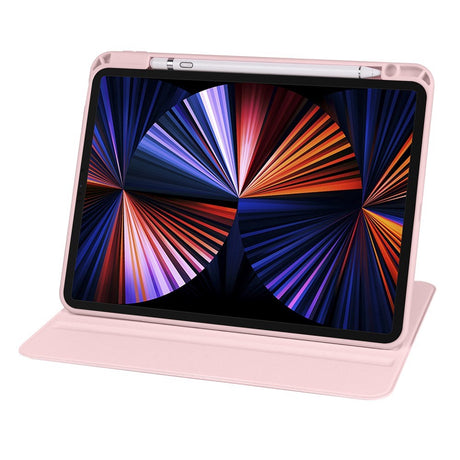 iPad Pro 12,9" (2022 / 2021 / 2020 / 2018) Hybrid Flip Cover Apple blyantholder - rosa / gjennomsiktig