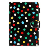 iPad Pro 9.7 (2016) / iPad Air / iPad Air 2 / iPad 9.7 (2017/2018) Leather Flip Cover m. Fargede prikker - svart / multi