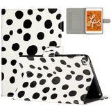 iPad Pro 9.7 (2016) / iPad Air / iPad Air 2 / iPad 9.7 (2017/2018) Leather Flip Cover m. Fargede prikker - Hvit / Svart