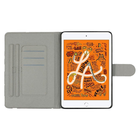 iPad Pro 9.7 (2016) / iPad Air / iPad Air 2 / iPad 9.7 (2017/2018) Leather Flip Cover m. Fargede prikker - Hvit / Svart