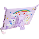 iPad 9.7 (2018-2017) / iPad Air / iPad Air 2 Silikon Bakdeksel m. Stativ, trykk og stropp - Unicorn