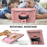 iPad 10,2" (2021 / 2020 / 2019) Craftsman-bakdeksel med håndholder, stativ og Apple blyantholder - rosegull