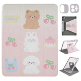 iPad Pro 12,9" (2022 / 2021 / 2020 / 2018) Hybrid Flip-deksel med 360° støtte, kamerabeskyttelse og Apple blyantholder - dyr / gjennomsiktig