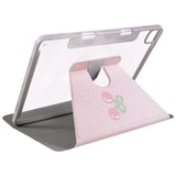 iPad Pro 12,9" (2022 / 2021 / 2020 / 2018) Hybrid Flip-deksel med 360° støtte, kamerabeskyttelse og Apple blyantholder - dyr / gjennomsiktig