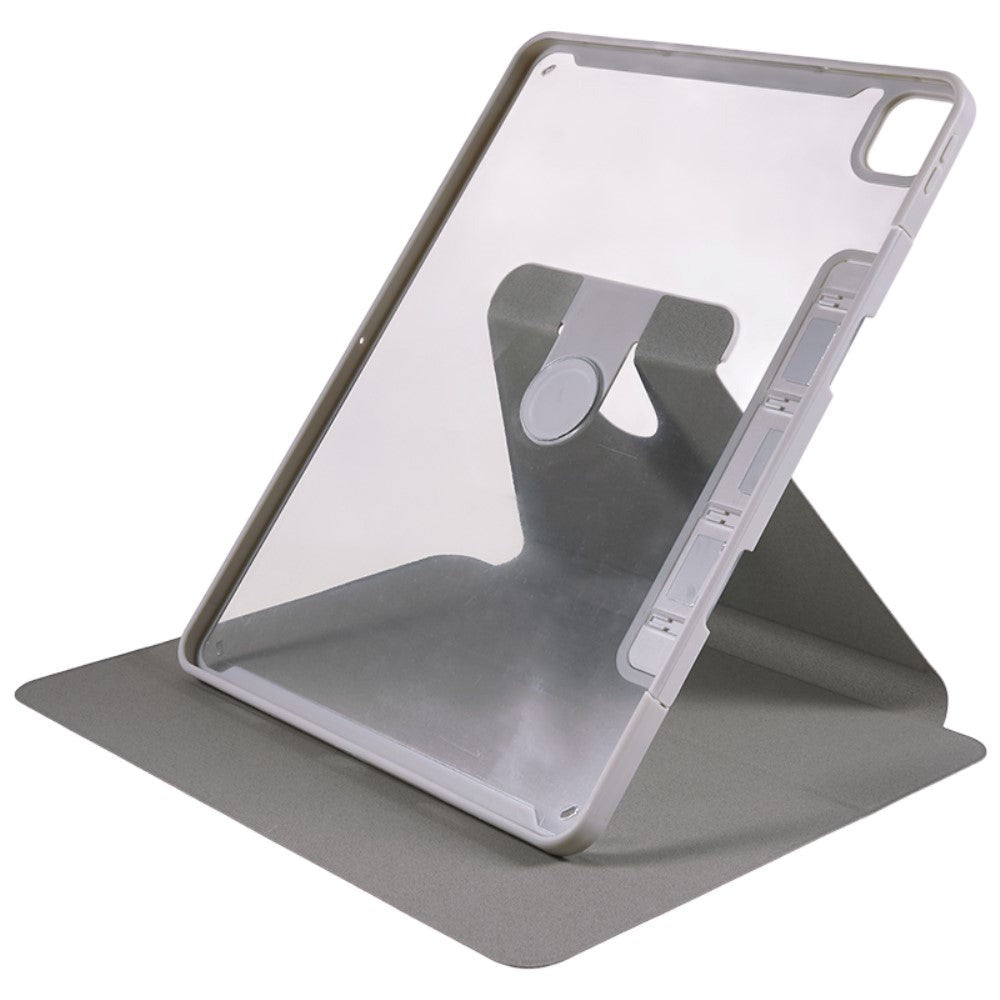 iPad Pro 12,9" (2022 / 2021 / 2020 / 2018) Hybrid Flip-deksel med 360° støtte, kamerabeskyttelse og Apple blyantholder - dyr / gjennomsiktig