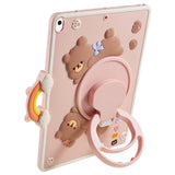 iPad 10,2" (2021 / 2020 / 2019) / Air 10,5" (2019) / Pro 10,5" fleksibelt silikon bakdeksel med stativ og penneholder - Bears