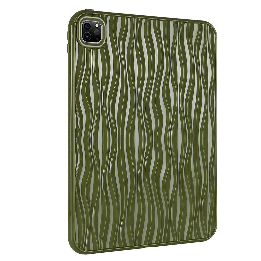 iPad Pro 11" (2022 / 2021 / 2020 / 2018) Fleksibelt plastdeksel - Bølget design - Grønn