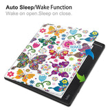 EIDERWOOD Kobo Elipsa 2E Origami Leather Flip Cover m. Penneholder - Fargerike sommerfugler og blomster