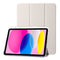 EIDERWOOD iPad 11" (2025) / iPad 10,9" (2024/2022) Tri-fold kunstskinn flipdeksel m. Apple blyantholder - krem