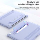 Macbook Air 13 (2018-2020) plastdeksel m. Ståfunksjon - Frosted Transparent