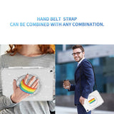 iPad 10,2" (2021 / 2020 / 2019) Bakdeksel i hardplast med håndholder, støtteben og skulderstropp - Gjennomsiktig / Glittersvart