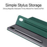 Samsung Galaxy Tab S8 / S7 - EIDERWOOD Kunstlæder Flip Cover m. Pen Holder - Grøn