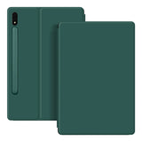 Samsung Galaxy Tab S8 / S7 - EIDERWOOD Kunstlæder Flip Cover m. Pen Holder - Grøn