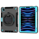 EIDERWOOD iPad Air 10,9-11" (2025-2020) / Pro 11" (2022-2018) Craftsman Cover m. Beskyttelsesfilm og håndholder - Svart / Lyseblå