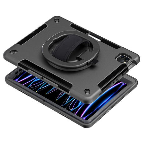 EIDERWOOD iPad Air 10,9-11" (2025-2020) / Pro 11" (2022-2018) Craftsman Cover m. Beskyttende film og håndholder - svart