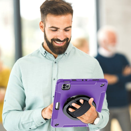 EIDERWOOD iPad Air 10,9-11" (2025-2020) / Pro 11" (2022-2018) Craftsman Cover m. Beskyttelsesfilm og håndholder - lilla