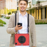 EIDERWOOD iPad Air 13" (2025 / 2024) / Pro 12.9" (2022 / 2021 / 2020 / 2018) Håndværker Cover m. Beskyttelsesfilm & Skulderstrop - Rød