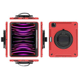 EIDERWOOD iPad Air 13" (2025 / 2024) / Pro 12.9" (2022 / 2021 / 2020 / 2018) Håndværker Cover m. Beskyttelsesfilm & Skulderstrop - Rød