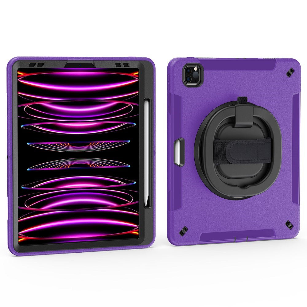 EIDERWOOD iPad Air 13" (2025 / 2024) / Pro 12.9" (2022 / 2021 / 2020 / 2018) Håndværker Cover m. Beskyttelsesfilm & Skulderstrop - Lilla