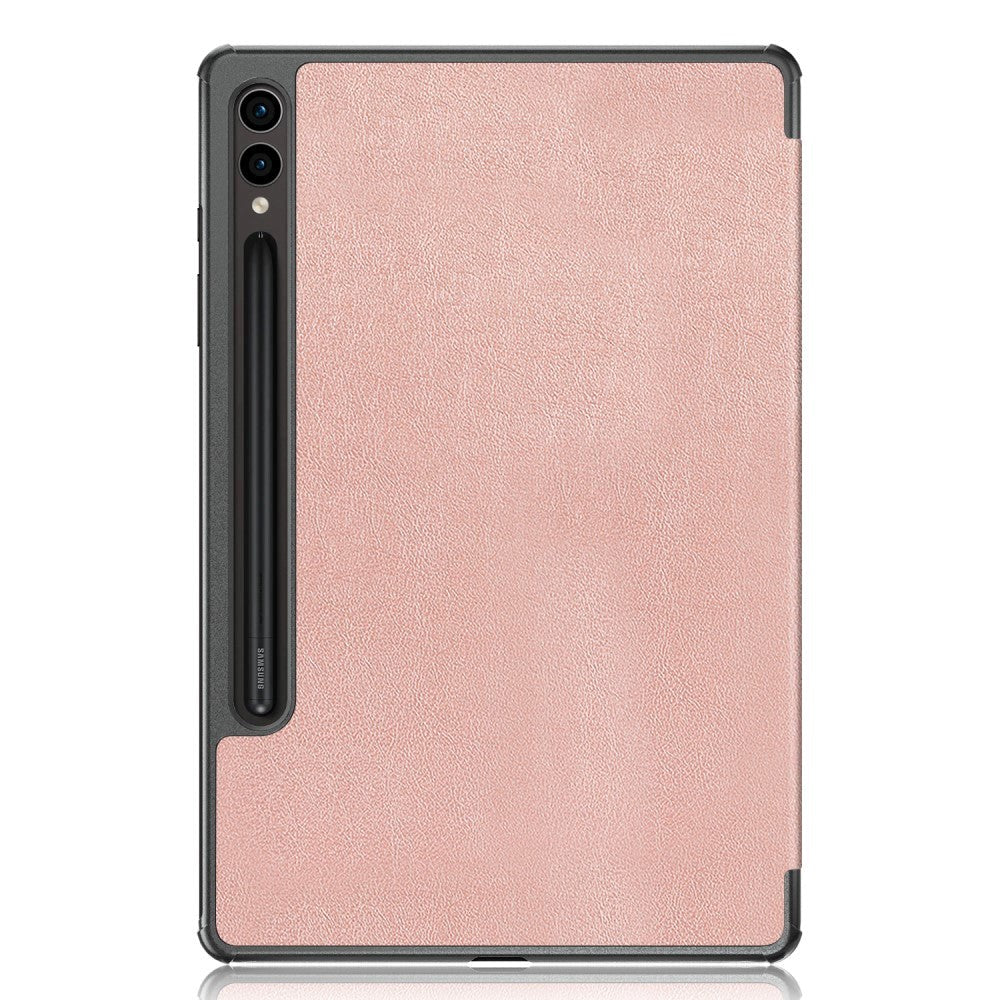 Samsung Galaxy Tab S9 Tri-Fold Leather Flip Cover m. Stativfunksjon - Rose Gold
