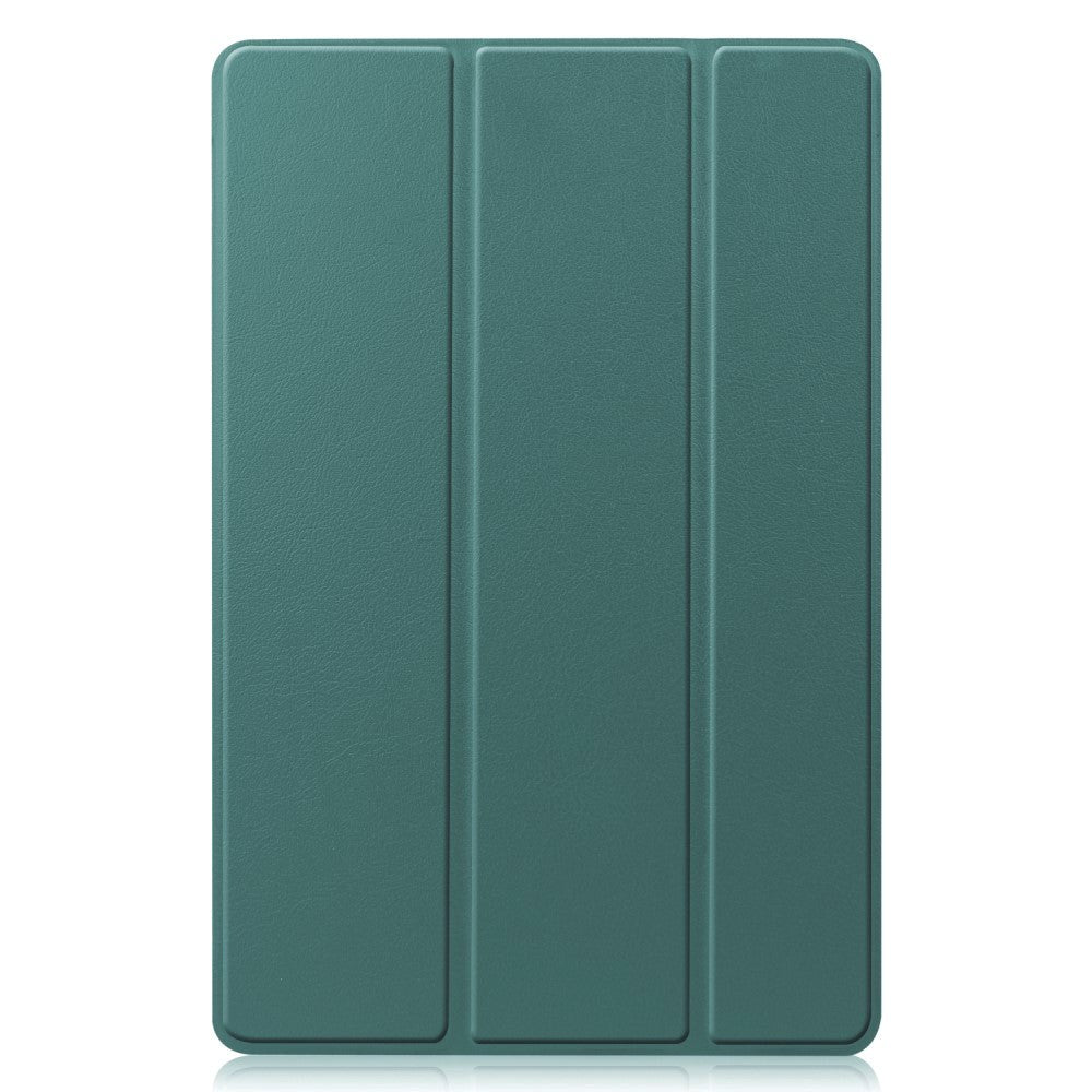 Samsung Galaxy Tab S9+ (pluss) Tri-Fold Leather Flip Cover m. Blyantholder - Mørkegrønn