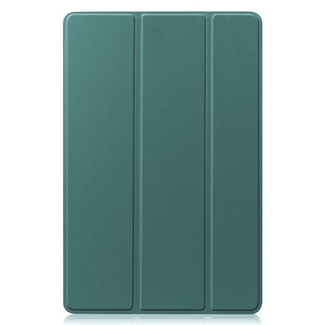 Samsung Galaxy Tab S9+ (pluss) Tri-Fold Leather Flip Cover m. Blyantholder - Mørkegrønn