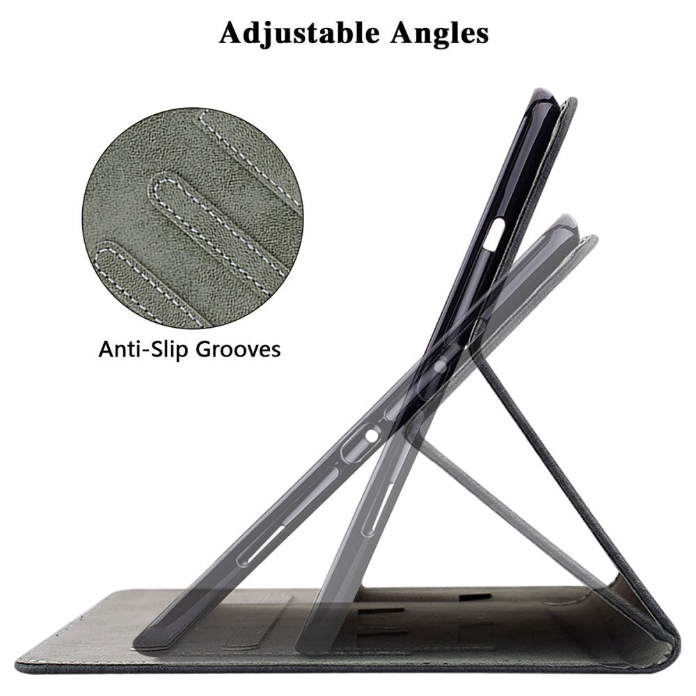 Samsung Galaxy Tab S9 skinndeksel m. Stativ og kortholder - svart