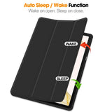 Samsung Galaxy Tab S9+ (Plus) Magnetisk Tri-Fold Leather Flip Cover m. Blyantholder - Svart