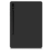 Samsung Galaxy Tab S9+ (Plus) Magnetisk Tri-Fold Leather Flip Cover m. Blyantholder - Svart