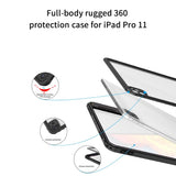 iPad Pro 11" (2022 / 2021 / 2020 / 2018) Vanntett deksel med skjermbeskytter - Gjennomsiktig / Svart