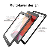 iPad 10,2" (2021 / 2020 / 2019) Vanntett deksel med skjermbeskytter - Gjennomsiktig / Svart