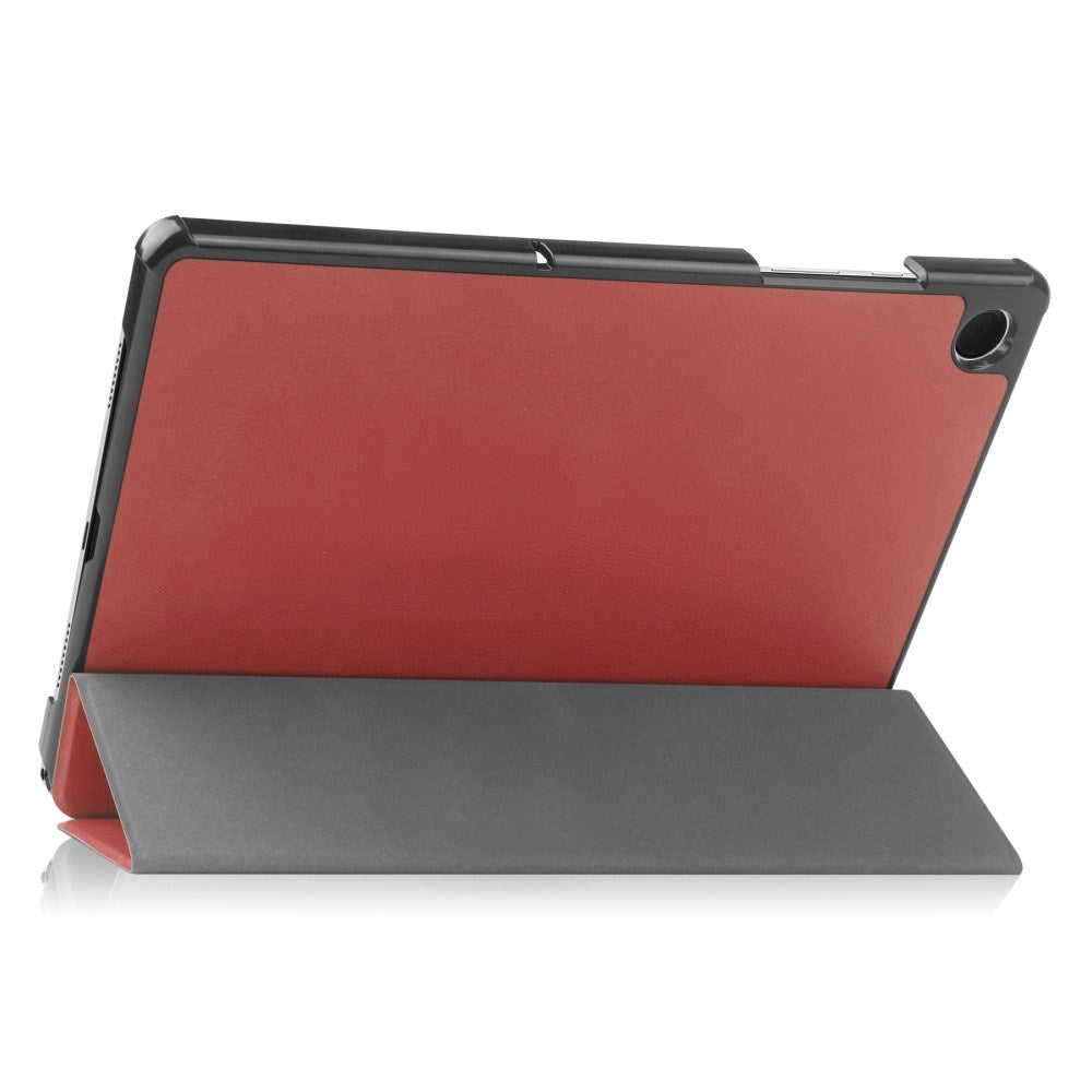 Samsung Galaxy Tab A9 Tri-Fold Leather Flip Cover m. Stativfunksjon - Rød