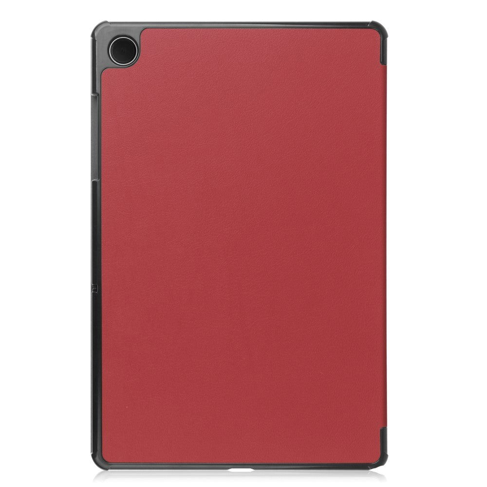 Samsung Galaxy Tab A9 Tri-Fold Leather Flip Cover m. Stativfunksjon - Rød