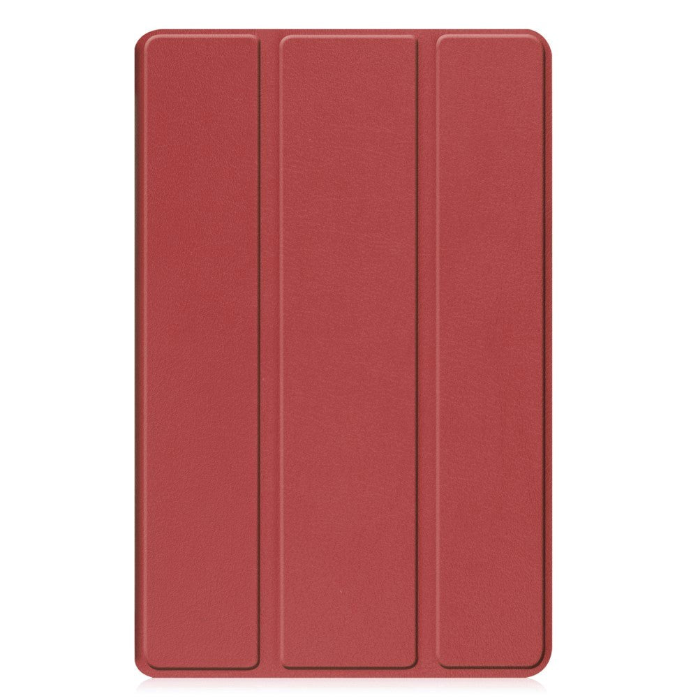 Samsung Galaxy Tab A9 Tri-Fold Leather Flip Cover m. Stativfunksjon - Rød